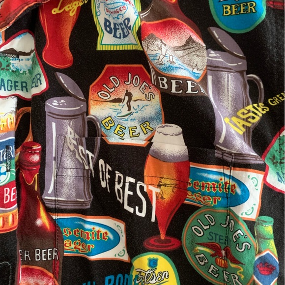 RARE VINTAGE BEER PRINT BUTTON UP - Picture 4 of 4